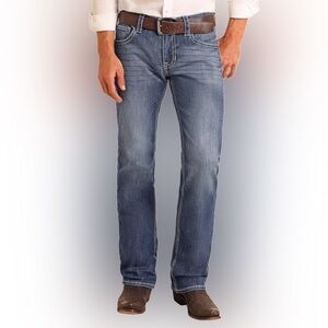 EUC Rock & Roll Denim Pistol Straight Regular Fit Straight Leg Medium Wash Jeans